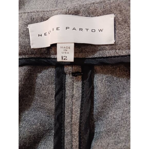 NELLIE PARTOW Wool Cashmere Pants 12 Straight Leg Trousers 33x29 Pleats Gray‎ - Picture 4 of 5